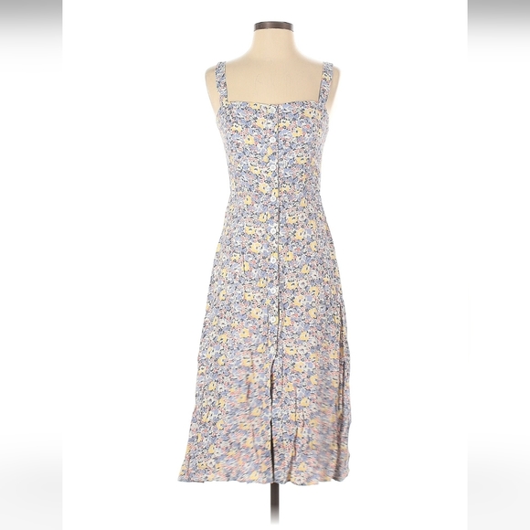 Reformation Persimmon Dolores Dress Size 2 Blue Yellow Pink Floral - Picture 5 of 7